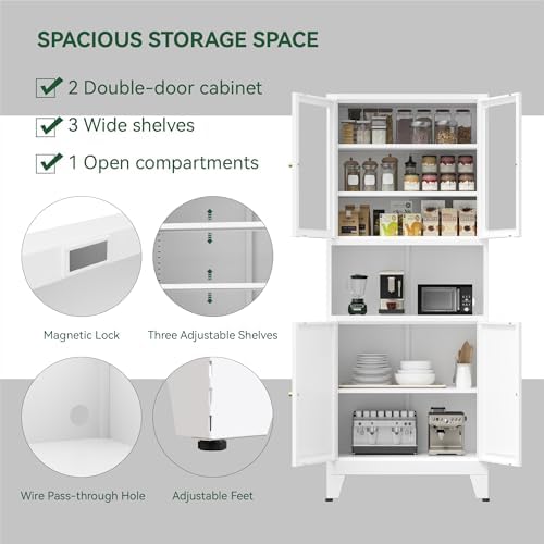 COFaR 69" Pantry Cabinet, Metal Storage Cabinet - Image 4
