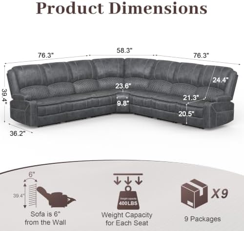 7 Seater Reclining Sofa Set, Modern Living Room Couch Set - Image 2
