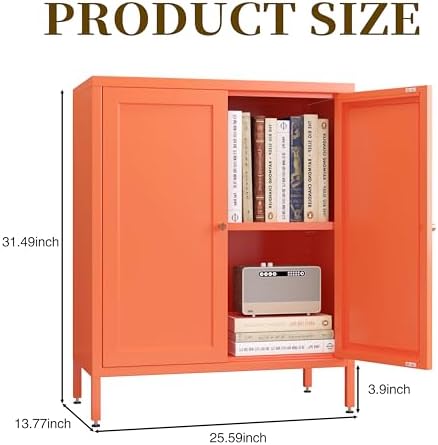 Small 2 Door Metal Storage Side Buffet Cabinet - Image 2