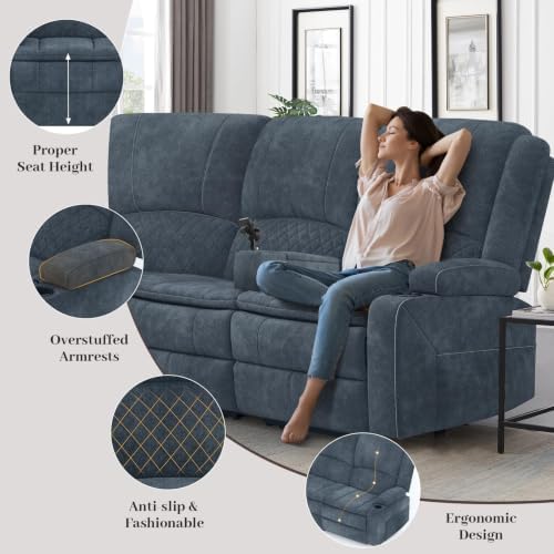 6 Seater Reclining Sofa Set, Modern Living Room Couch Set - Image 6