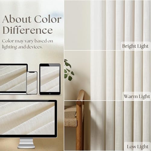 TWODRAPES Pinch Pleated Linen Curtains 105 Inches Long - Image 4