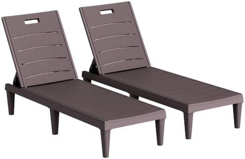 Homall Patio Chaise Lounge Chairs Set of 2, Outdoor Lightweight Lounge Chairs by Homall