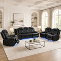 Leather Power Recliner Sofa Set by Unknown