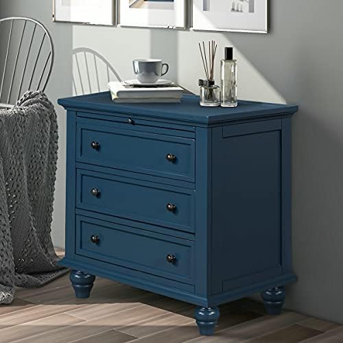 LUMISOL Wood Nightstand with 3 Drawers, End Table with Pull Out Tray, Storage - Image 2