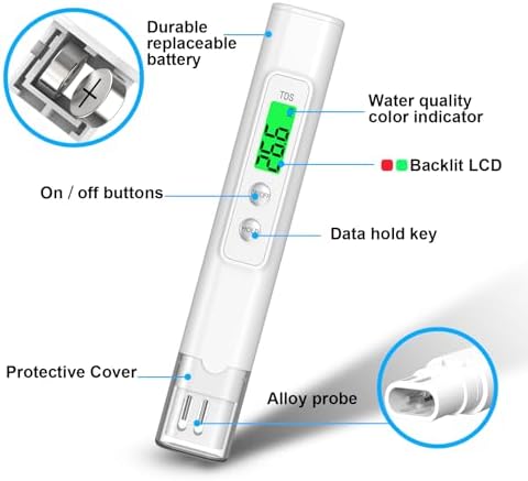 NJTY A11 TDS Water Tester, 0-9990 ppm, Color-Coded Display - Image 3