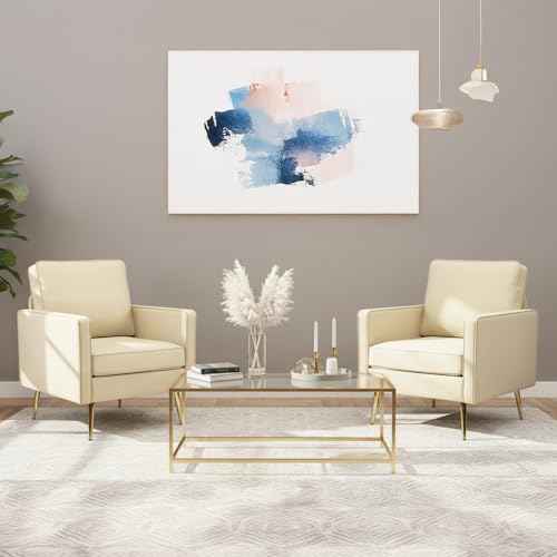 VINGLI Faux Leather Accent Chairs Set of 2 by VINGLI
