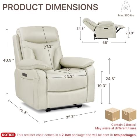 KISLOT Power Recliner Chair Wall Hugger Recliner - Image 2