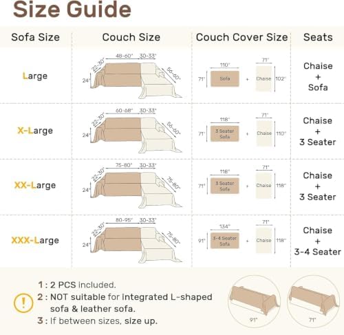 2 Pieces Sectional Couch Covers L Shaped Cover XXL Green - Image 2