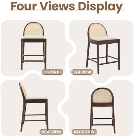 DUOMAY Modern Linen Counter Stools Set of 4, 26 Inch Seat Height Counter Height - Image 7