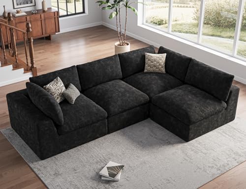 120" Cloud Sectional Couch | Oversize Boneless Couches by TROMIRY