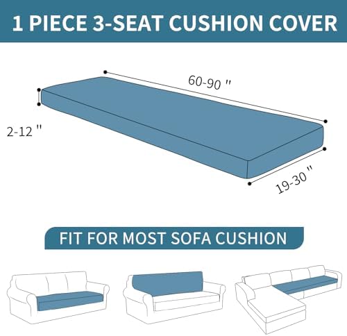 XINEAGE 1 Piece XL Stretch Couch Cushion Covers Individual Sofa Slipcovers - Image 3