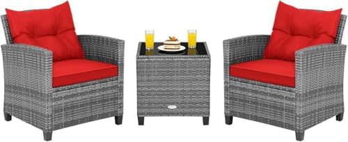 COSTWAY 3PCS Wicker Patio Furniture Set by COSTWAY