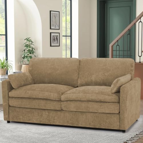 69” Chenille Love seat Sofa w/Arm Pillows by ACMEASE