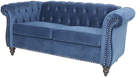 LEVNARY Velvet Sofa, Chesterfield Tufted Upholstered 2 Seater Couch, Modern - Image 5