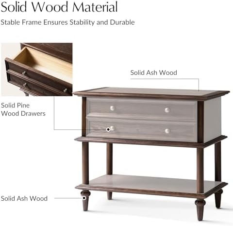 HULALA HOME Farmhouse Nightstand - Image 6