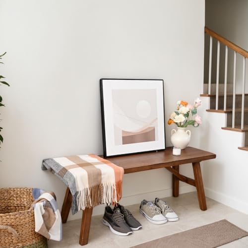 Handcrafted Solid Wood Bench, Rustic Design, Natural Finish - Image 4