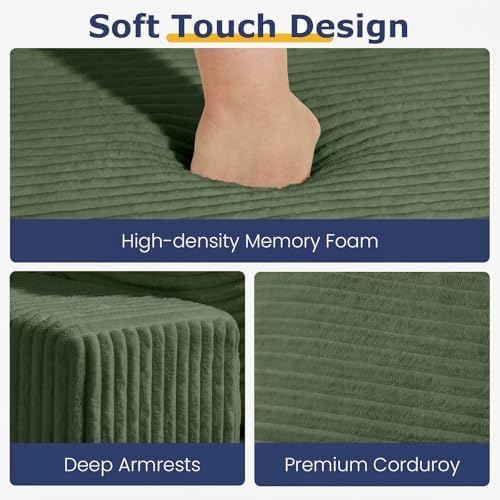 Boneless Couch for Living Room, 3 Seater Convertible Futon Sofa Bed Comfy Pull - Image 4