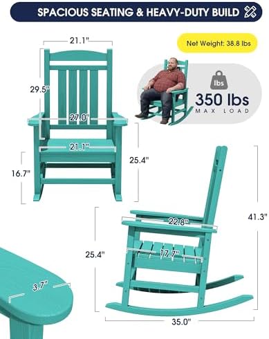 KINGYES Oversized Outdoor Rocking Chair - Image 3