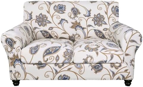 SearchI Stretch Sofa Cover Printed Couch Cover, Floral Pattern 3 Pieces by SearchI