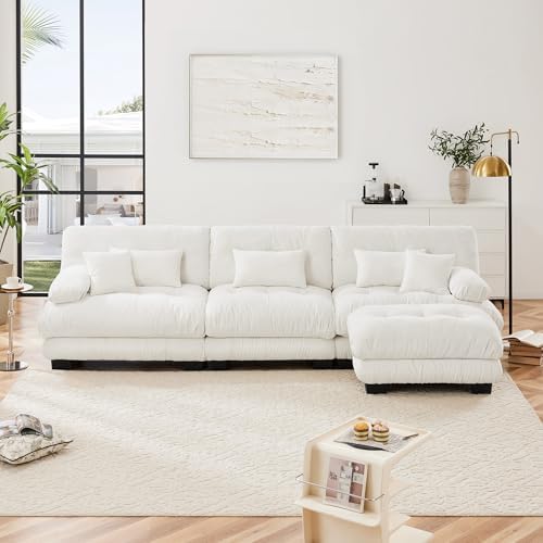 Modular Sectional Sofa for Living Room, Oversized 3 Seater White Sectional - Image 3