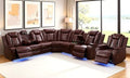Leather Power Reclining Sectional Sofa, Recliner Sectional Sofa by LianHongDirect-Nervlox
