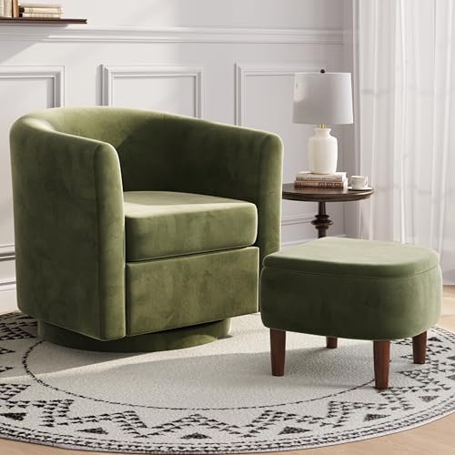 360° Swivel Accent Chair with Storage Ottoman by zzlay