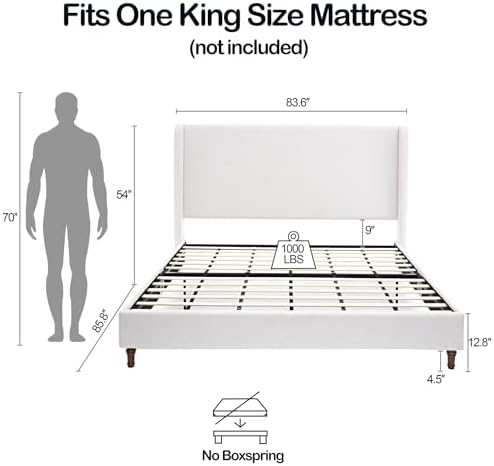 King Size Textured Canvas Bed Frame - Image 2