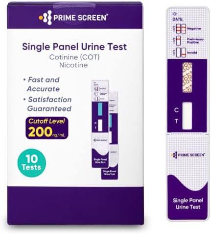 Prime Screen Nicotine Tobacco Cotinine Urine Test Kit by Prime+Screen