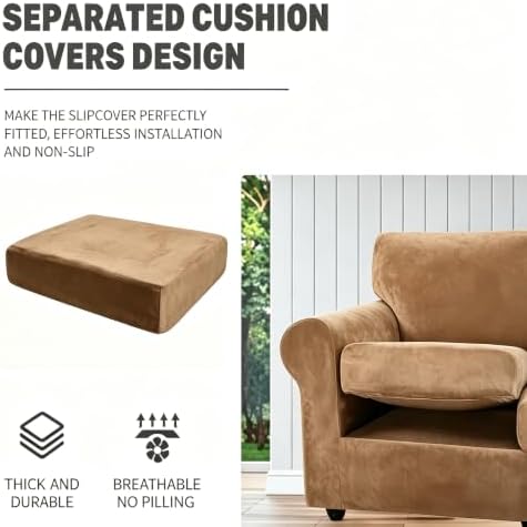 Luxury Velvet Sofa Covers for 2 Cushion Couch - Image 5