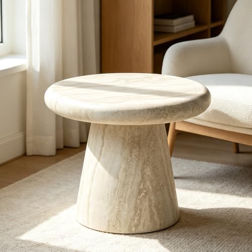 WILLIAMSPACE 21.65" Faux Marble Round Coffee Table - Image 7