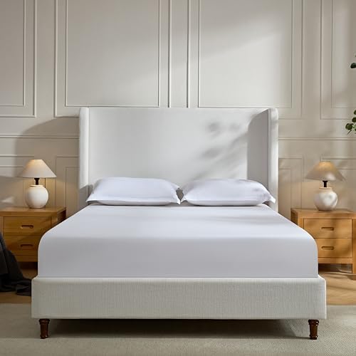 California King Size Upholstered Bed Frame, Elegant Simplicity/Strong Wood by Unknown