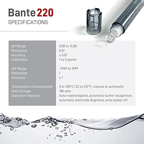 Bante 220 Portable pH Meter, ±0.01 pH Accuracy, 1 to 3 Points Calibration - Image 6