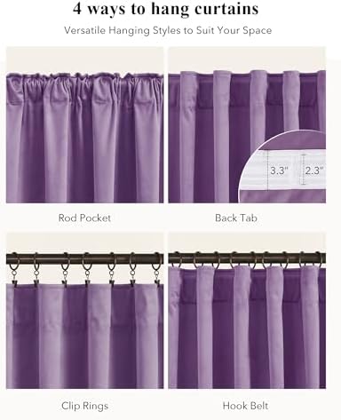 StangH Lavender Velvet Privacy Curtains - Image 2