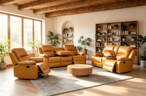 Manual Reclining Couch Sofa Set by Toseslo