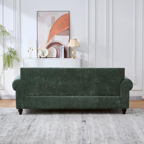 86.5" Classic Chenille Sofa Couch 3-Seater | Chesterfield Style - Image 3