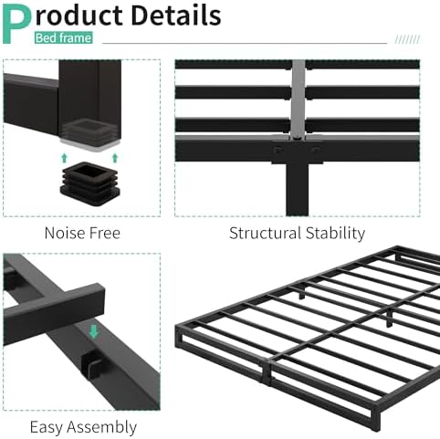 Lutown-Teen 4 Inch Full Size Bed Frame - Image 3