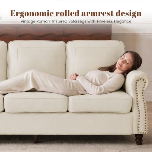 Kingfun Faux Leather 3 Seater Sofa - Image 3