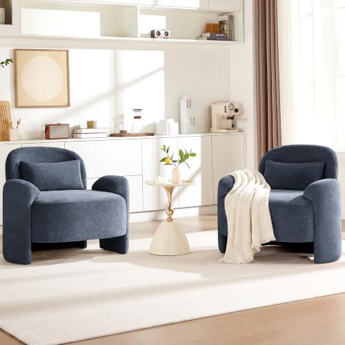 Accent Chairs Set of 2, Modern Chenille Fabric Lounge Reading Sofa by YUUIJOAA