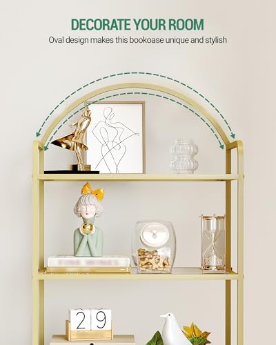 Hzuaneri Bookcase Bookshelf, Tempered Glass Bookshelves - Image 5