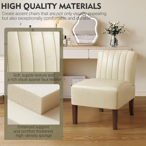 Armless Accent Chairs Upholstered Dining Chairs Living Room Chairs - Image 4