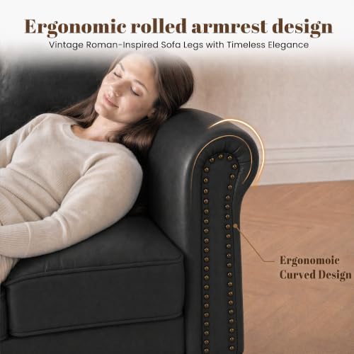 Kingfun Faux Leather Loveseat Sofa - Image 3