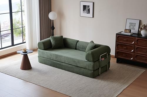 healthomse 78.7" Convertible Sofa Bed, Modular Fldable Corduroy Couch, - Image 4