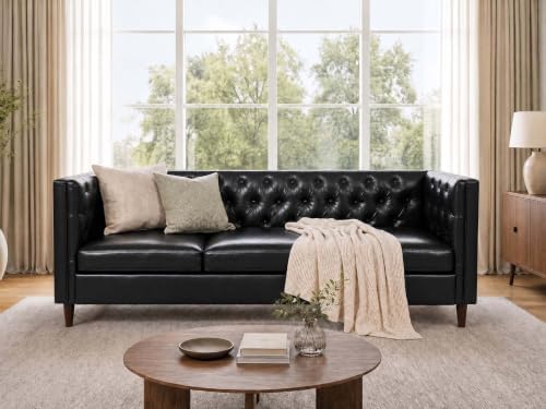 GarveeTech 81" PU Leather Sofa for Living Room, Modern 3-Seat Couch - Image 5