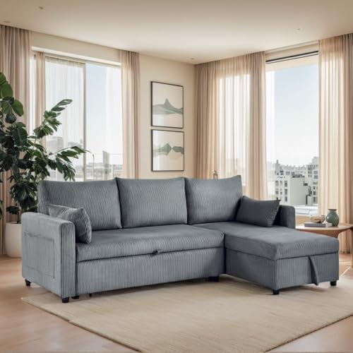 Ball & Cast 86" Sectional Sleeper Sofa Bed Pull Out Couches - Image 4