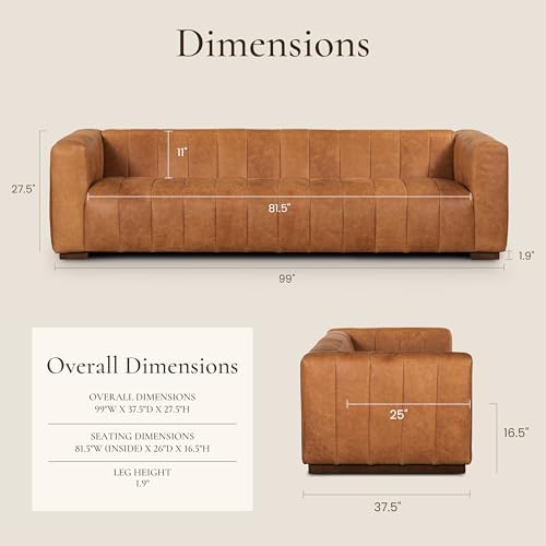 Poly & BARK Canale 99” Sofa – Modern 3-Seater Couch - Image 2