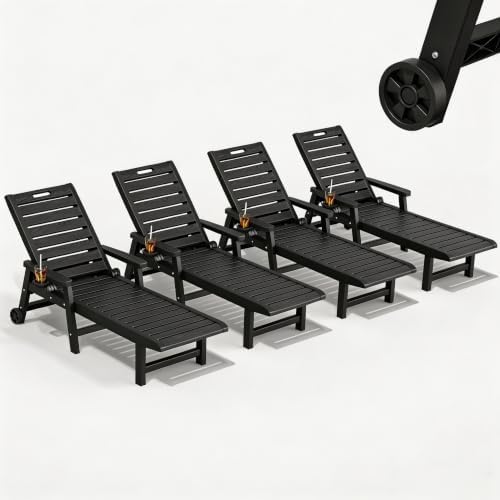 HDPE Outdoor Lounge Chair Set of 4 by WTFGO