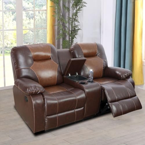 Manual Breathing Leather Reclining Sofa, Leather Recliner Couch, Comfortable - Image 2