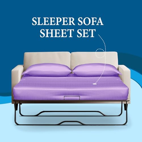 800 Series 100% Egyptian Cotton Sleeper Sofa Bed Sheet Set Stripe Queen XL Size - Image 2