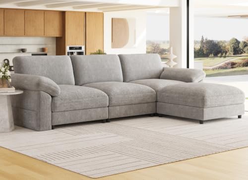 Oversized Sectional Couches for Living Room, Modular 3 Seater Cloud Sofa by HOMYHOMEY