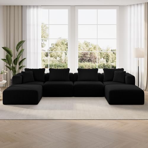 Novilla 141" Modular Sectional Sofa, U Shape Freestyle Sectional Couch by Novilla
